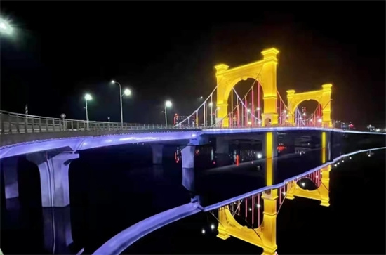 临沂武汉路祊河桥亮化工程完工 祊河夜景又添靓丽风景线